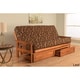preview thumbnail 11 of 16, Somette Beli Mont Fabric/Wood Futon Set with Storage Drawers Leaf