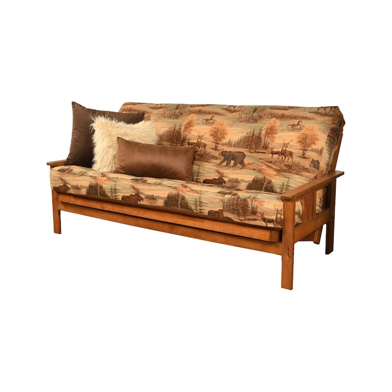 Somette Beli Mont Multicolor Wood/Fabric Futon Set