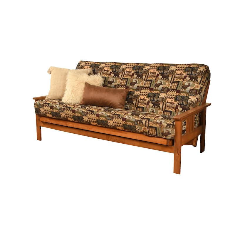 Somette Beli Mont Multicolor Wood/Fabric Futon Set