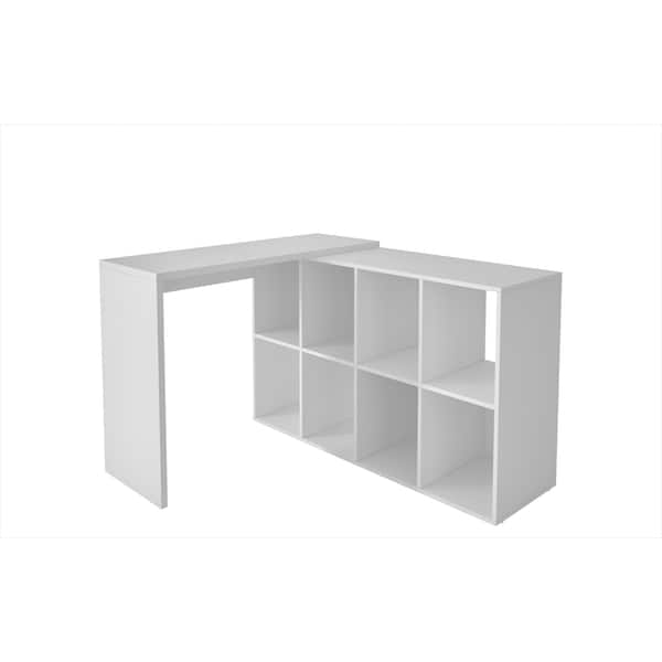 Shop Manhattan Comfort Taranto White Cubby Desk With 8 Shelves