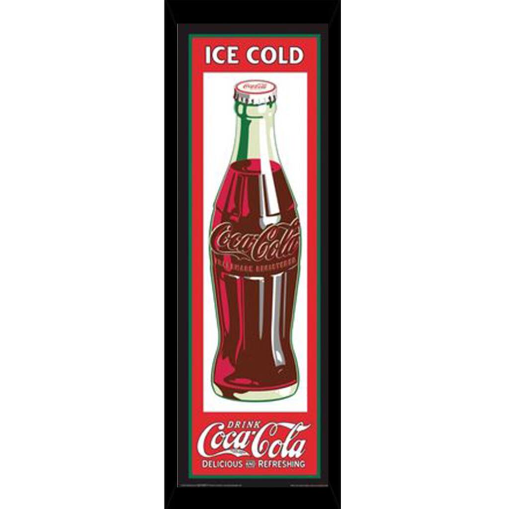 Coke Bottle' Black Plastic Framed 12-inch x 36-inch Print