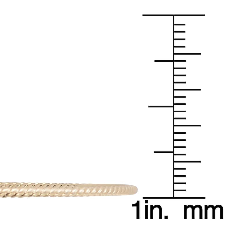 Fremada Italian 14k Gold 2-mm High Polish Twist Design Slip-On Bangle Bracelet