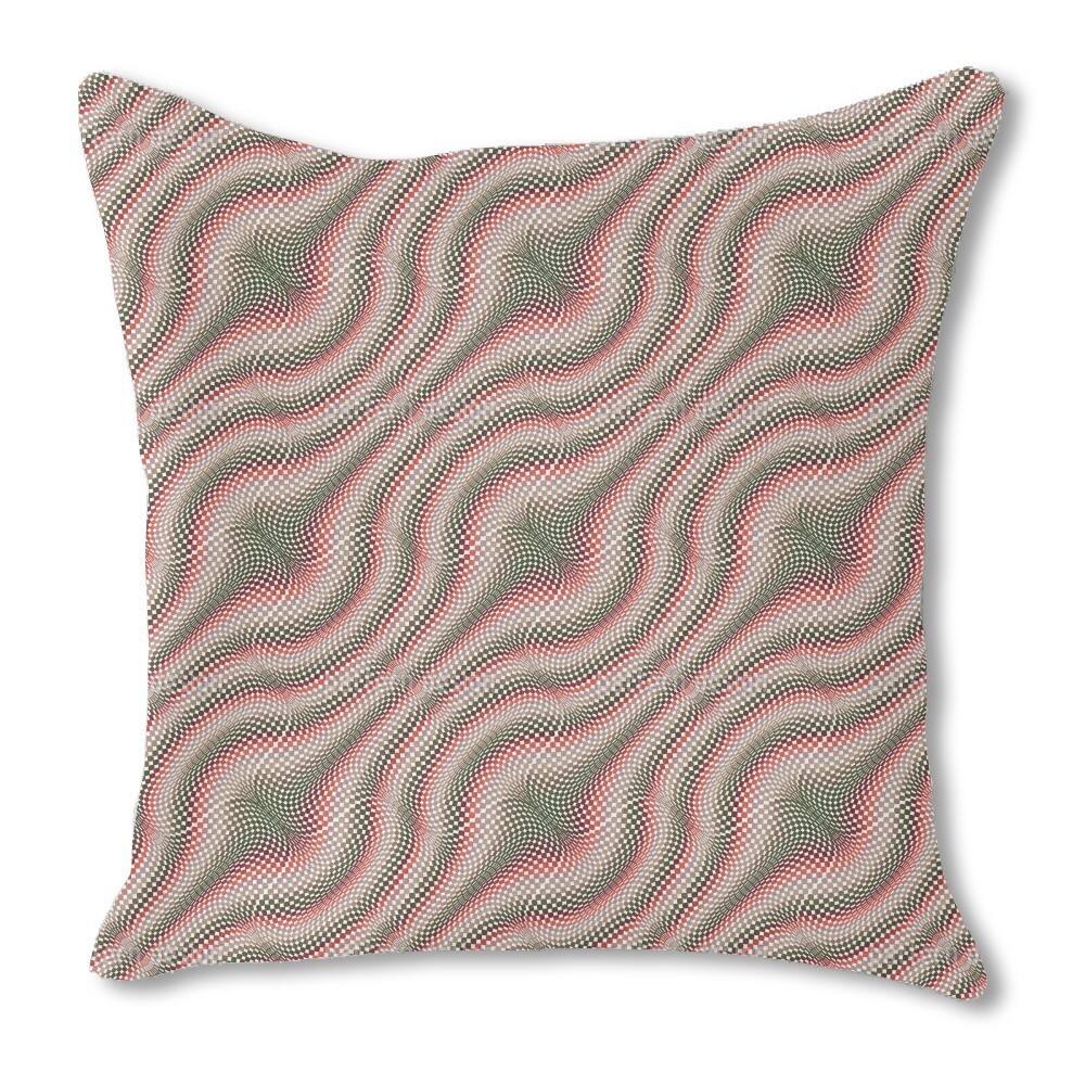 Vertigo Check Burlap Pillow Double Sided