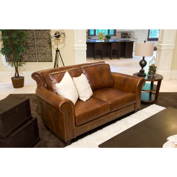 Paladia Top Grain Leather Loveseat In Rustic Free Shipping Paladia Top Grain Leather Loveseat In Rustic Free Shipping Today 12687732