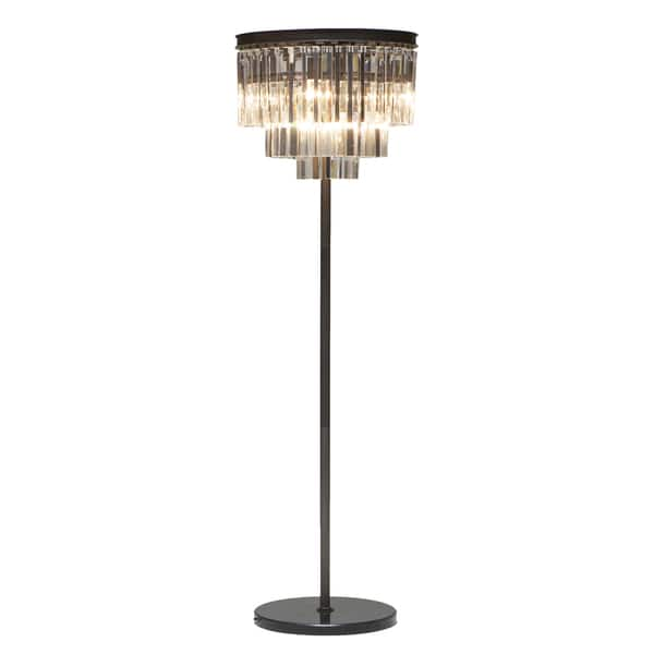 Illume Chandelier Antique Black Floor Lamp With Crystal Pendant Shade Overstock 12688629