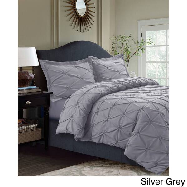 Shop Sydney Oversized 3 Piece Pintuck Duvet Cover Set On Sale