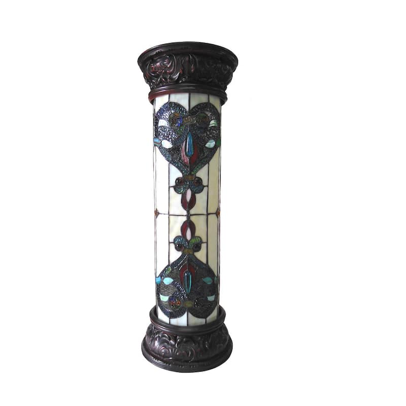 Tiffany Style Victorian Design 2-light Antique Bronze Pedestal Lamp