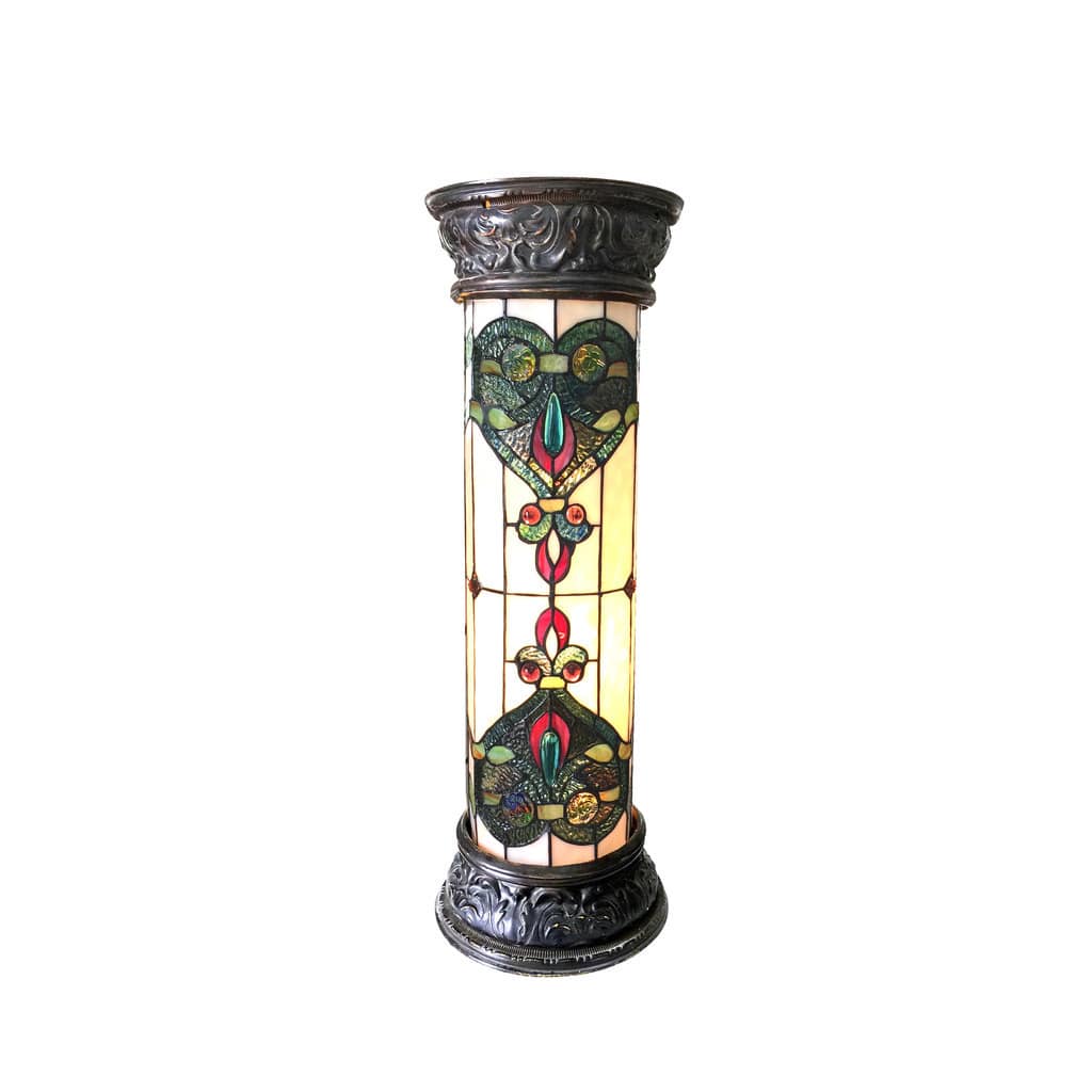 Tiffany Style Victorian Design 2-light Antique Bronze Pedestal Lamp