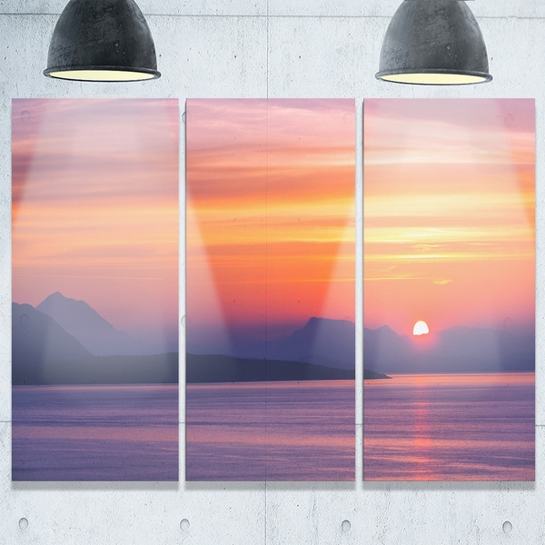 Designart Stunning Sunset In Greece Extra Large Seascape Designart Stunning Sunset In Greece Extra Large Seascape Glossy Metal Wall Art 36