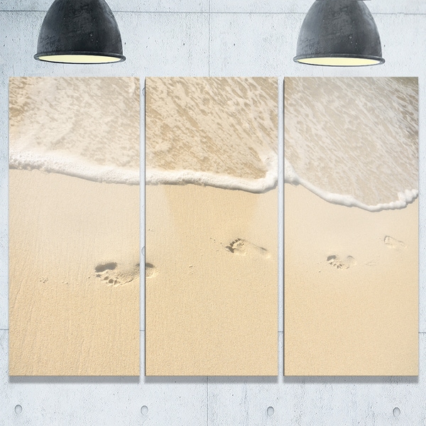Shop Designart - Footprints in Sand on the Beach - Modern Seascape ...