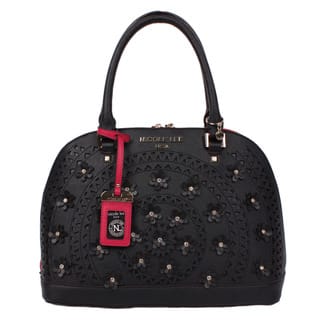 Nicole Lee Handbags Our Best Clothing Shoes Deals Online At Nicole Lee Farley Flowery Dome Black Satchel Handbag