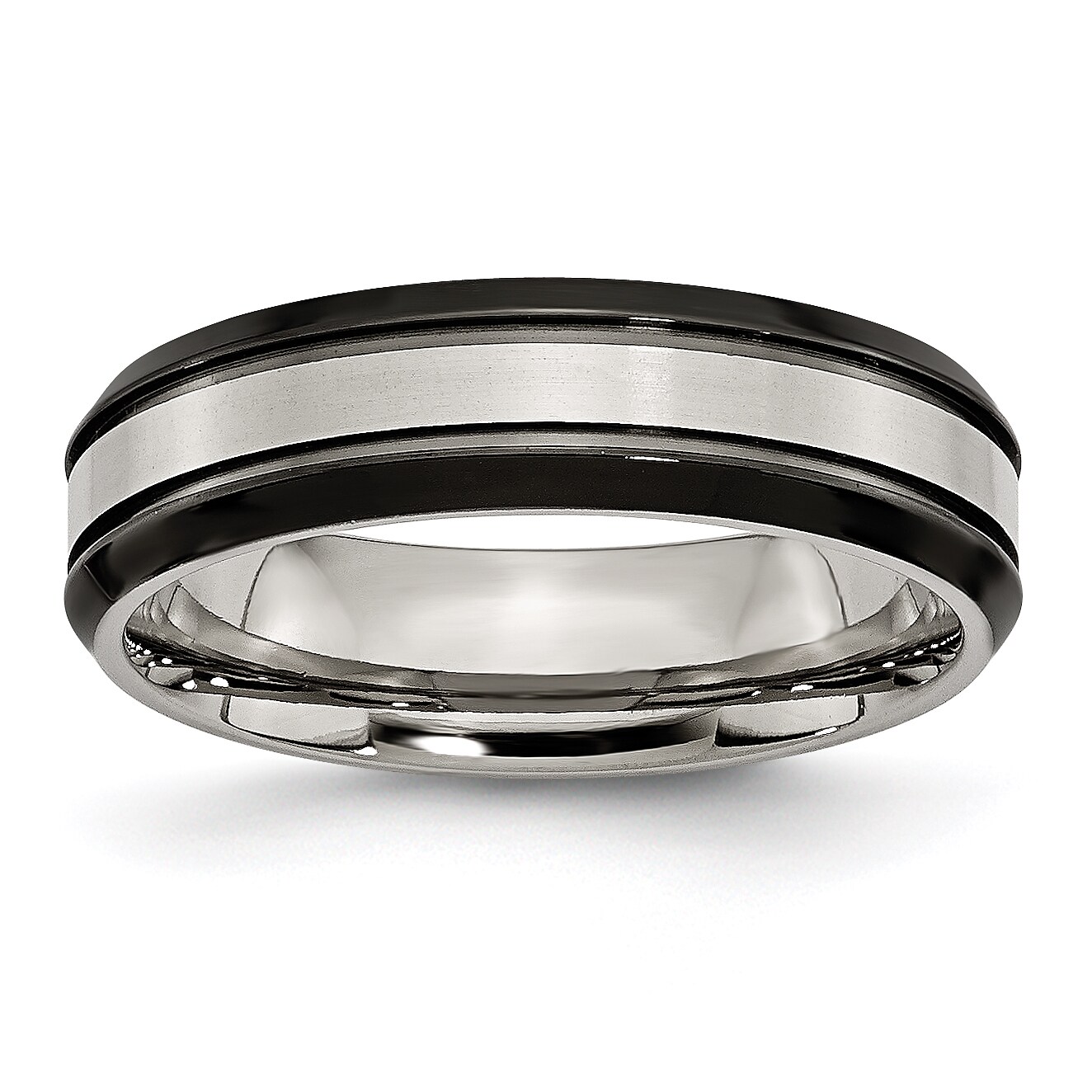 Size 9.5 Titanium Beveled Edge 6mm Polished Band