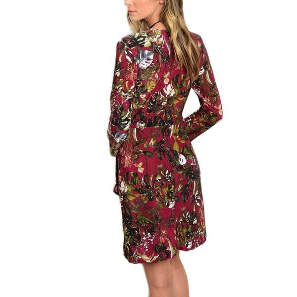 polyester spandex wrap dress