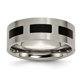 Chisel Men S Wedding Bands Groom Rings For Less Chisel Anium Black Rubber Flat 8mm Brushed Band