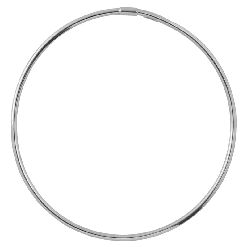 Fremada Italian 14k Gold 2-mm High Polish Slip-On Bangle Bracelet - White Gold - White