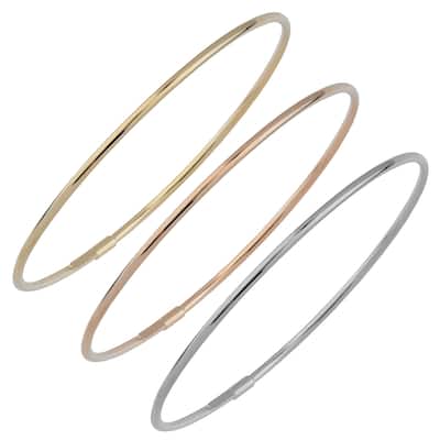 Fremada Italian 14k Gold 2-mm High Polish Slip-On Bangle Bracelet
