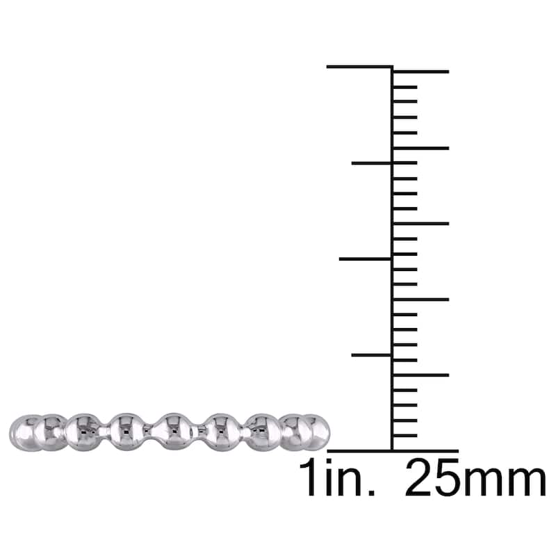 Miadora 14k White Gold Beaded Wedding Band