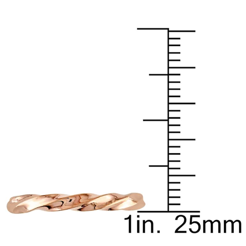 Miadora 18k Rose Gold Twisted Wedding Band - Pink