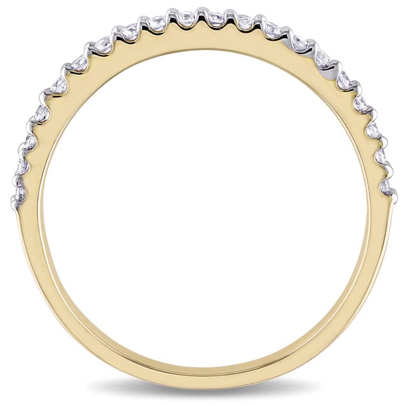Miadora 10k Yellow Gold 1/5ct TDW Diamond Stackable Wedding Band