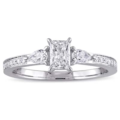 Miadora 14k White Gold 5/8ct TDW Multi-Cut Diamond Engagement Ring