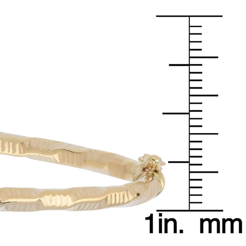 Fremada Italian 14k Yellow Gold 3-mm Diamond-Cut Finished Bangle Bracelet