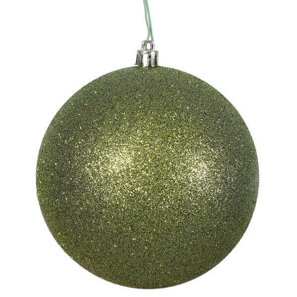 Olive Green Plastic 3-inch Glitter Ball Ornament (Pack of 12 ...