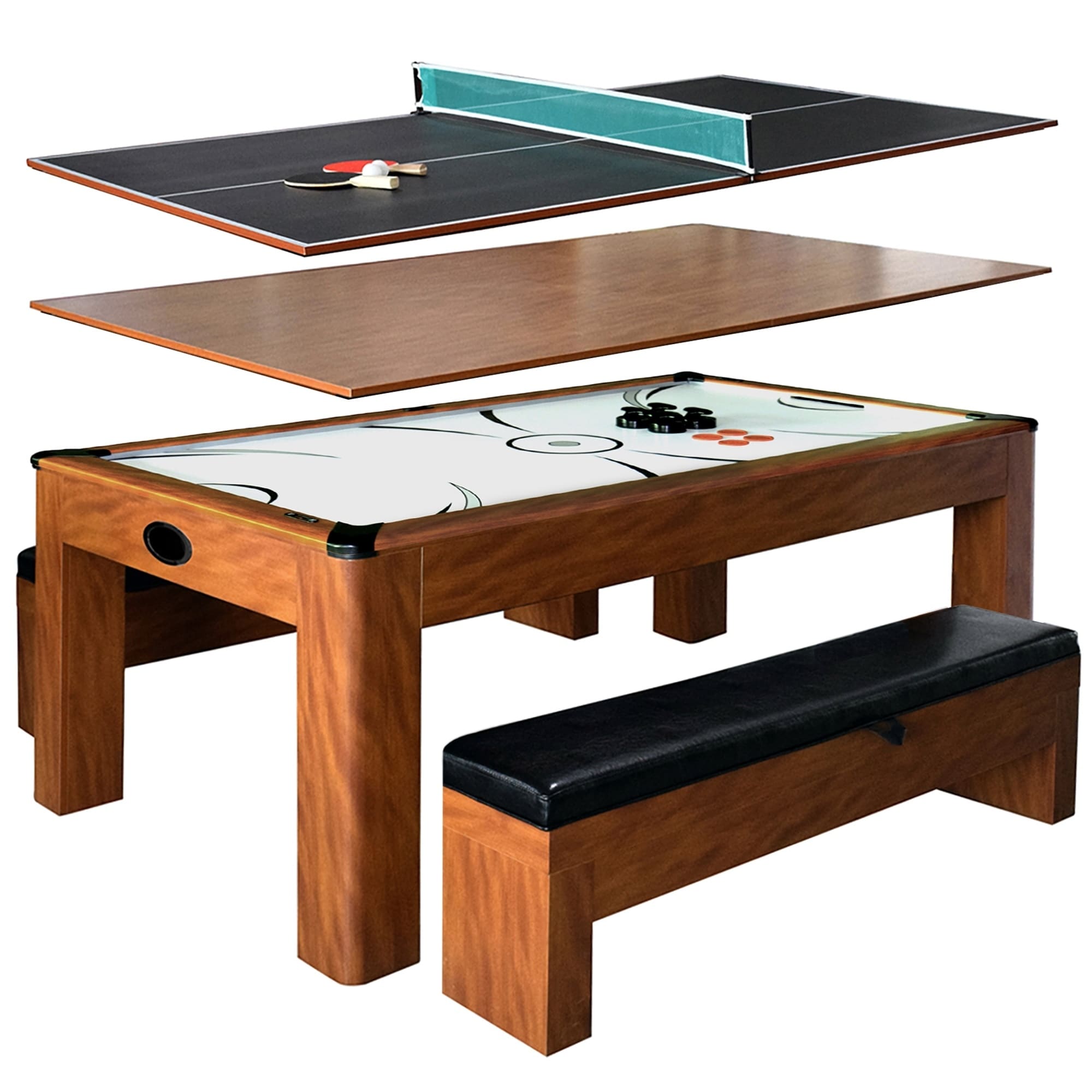 Shop Sherwood 7 Ft Air Hockey Table With Benches Free Shipping