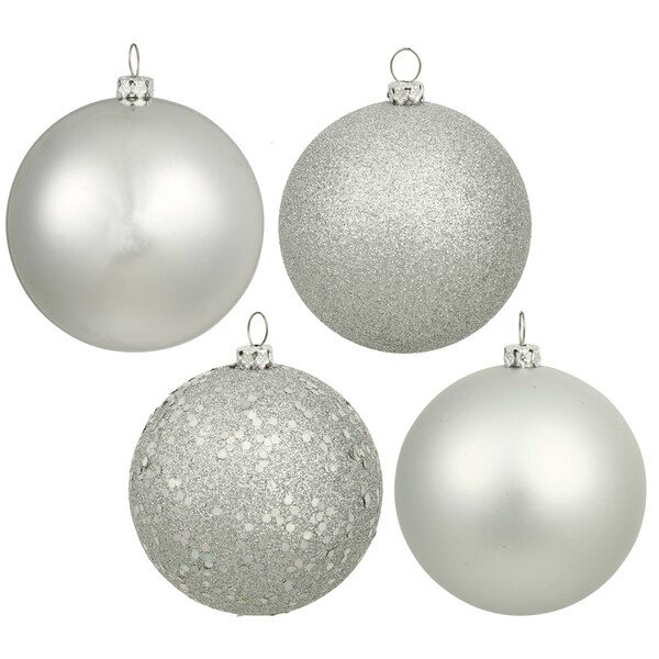 Silver plastic deals ornaments