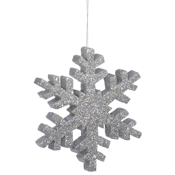 Silver White Glitter Snowflakes