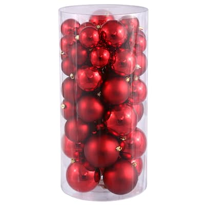 Red 2.4-inch/3-inch/4-inch Shiny/Matte Ball Ornaments (Pack of 50)