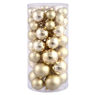 Gold Shiny/Matte 1.5-2-inch Ball Ornaments (Pack of 50)