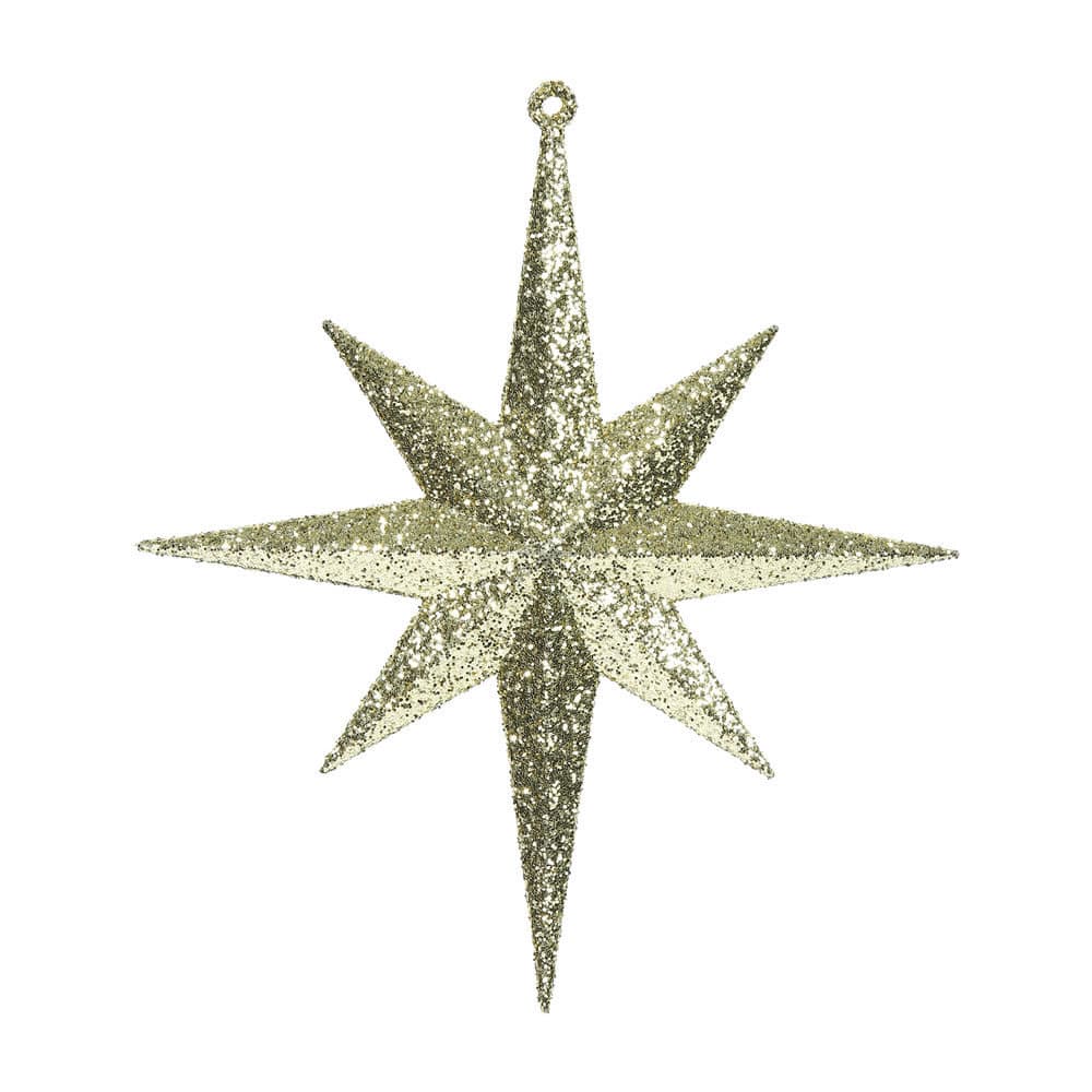 Gold Plastic 8-inch Gold Glitter Bethlehem Star Ornaments (Pack of 4)
