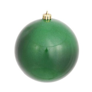 Emerald Candy Plastic 4-inch Ball Ornament (Pack of 6) - 4