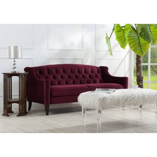 Burgundy Fabric Sofas Couches Online At Our Jennifer Taylor Ken Upholstered Sofa
