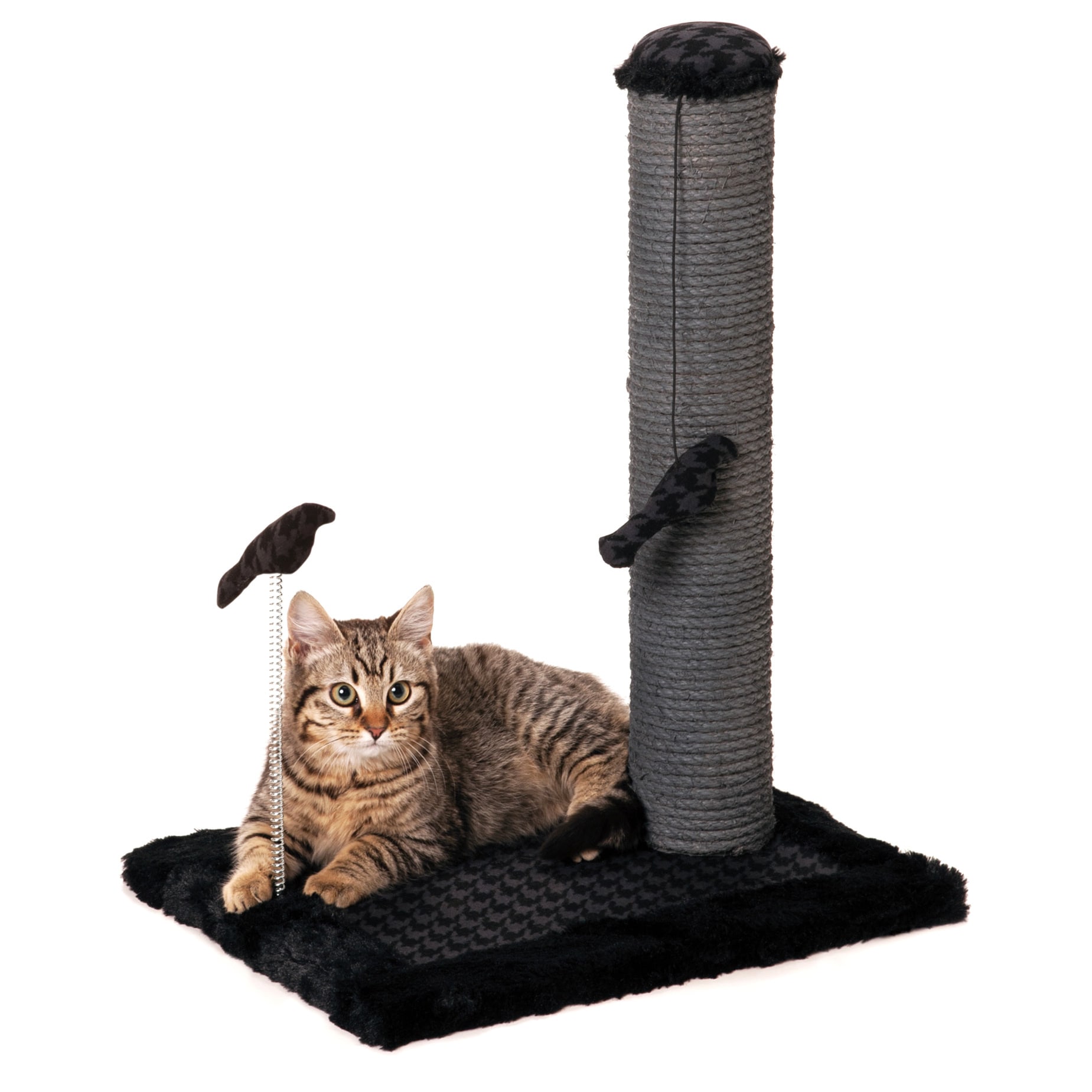 Max Marlow Grey Polyester Wood 20 inch Cat Scratching Post Bed