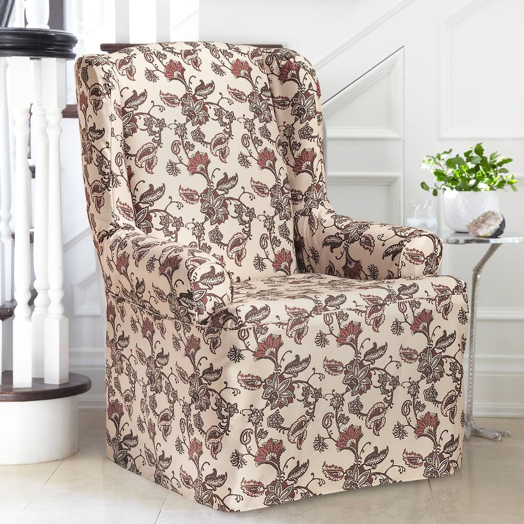Coverwear Floral Wing Chair Slipcover