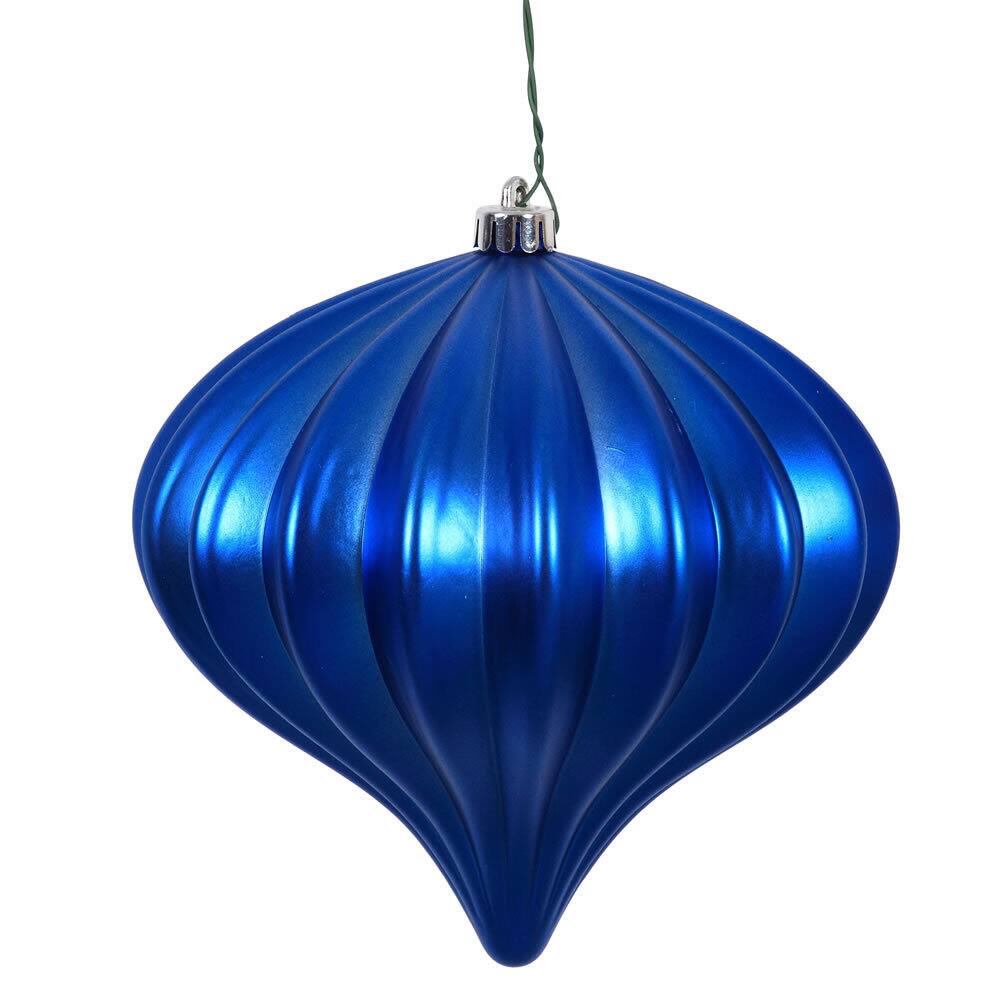 Matte Blue Plastic 5.7-inch Onion Ornaments (Pack of 3)
