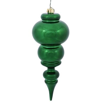 Shiny Emerald Green Plastic 14-inch Finial Ornament
