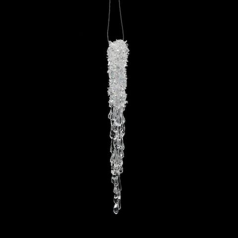 Clear 8-inch Glitter Icicle Ornaments (Set of 6)