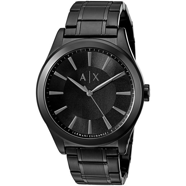 armani exchange gents smart black steel bracelet watch