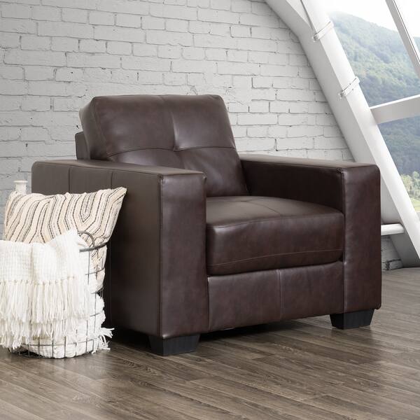 Shop Black Friday Deals On Corliving Tufted Bonded Leather Armchair Overstock 12710343 Brown