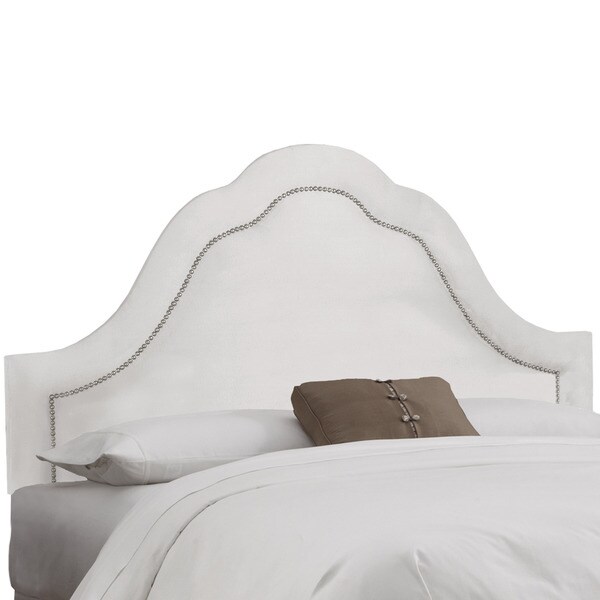 Shop Skyline Furniture Velvet White Arch Nail Button Headboard On
