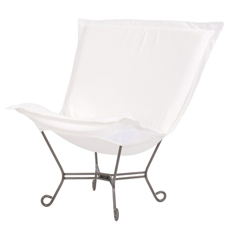 Scroll Puff Chair with Cover, Titanium Frame, Seascape Natural