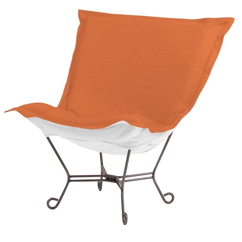 Allan Andrews Scroll Puff Chair with Cover, Titanium Frame, Seascape Canyon