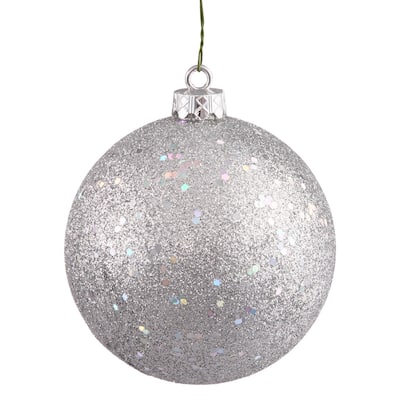 Silvertone Sequin 12-inch Ball Ornament