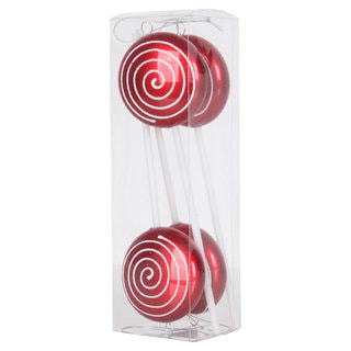 Red 10-inch Candy Iridescent Swirl Lollipop Ornament (Pack of 4) - Bed ...