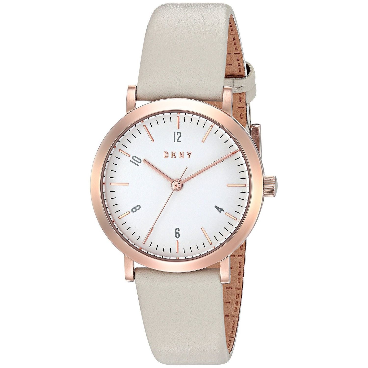 Shop DKNY Women's 'Minetta' Grey Leather Watch - Free Shipping Today ...