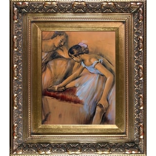 La Pastiche Edgar Degas 'Dancers in Repose' Hand Painted Framed Canvas ...