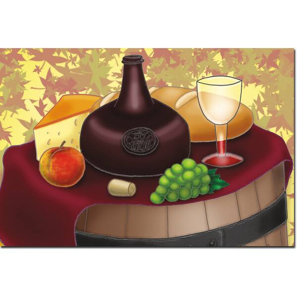 House & Homebody Co. 'Wine and Cheese' Wall Art Printed on Wood Bed