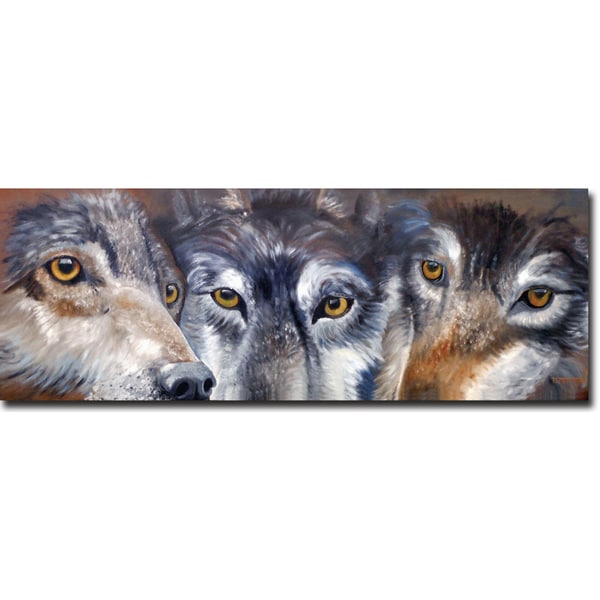WGI Gallery 'Too Close for Comfort Wolves' Wall Art Printed on Wood
